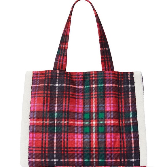 TT: Victoria s Secret Black Friday Holiday 2022 Plaid Tote Bag NWOT - Picture 3 of 12